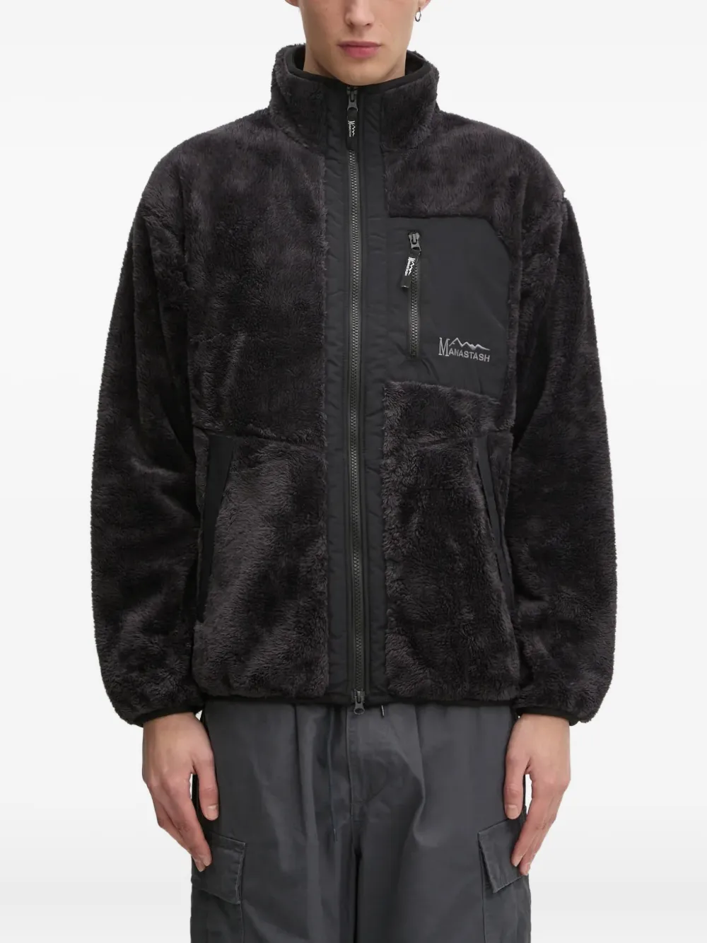 Manastash High-neck Fleece Jacket In Black