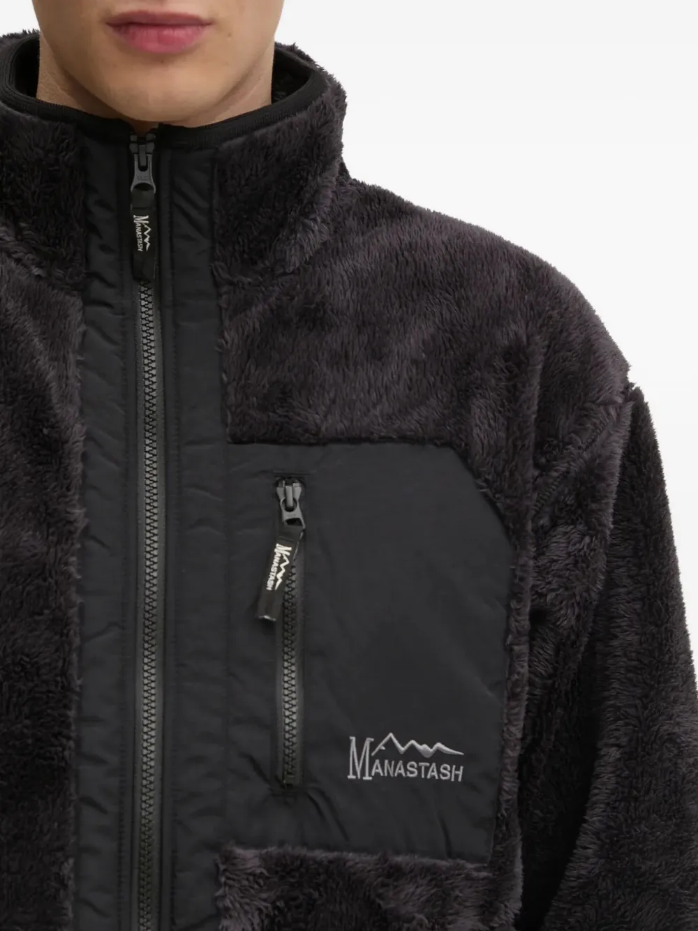 Manastash High-neck Fleece Jacket In Black