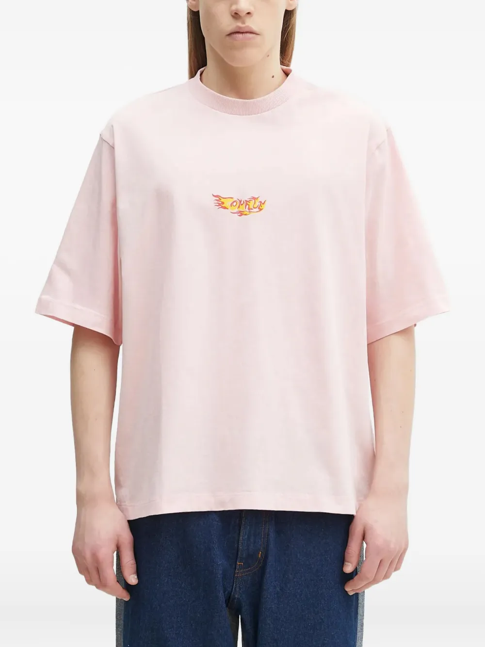 Marcelo Burlon County of Milan T-shirt met vlammenprint en grafische auto Roze
