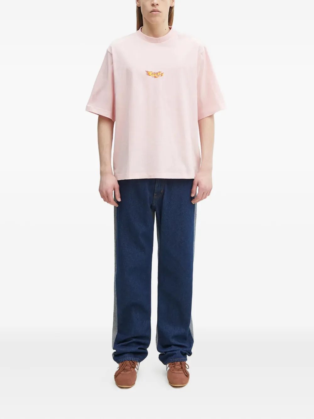 Marcelo Burlon County of Milan T-shirt met vlammenprint en grafische auto Roze