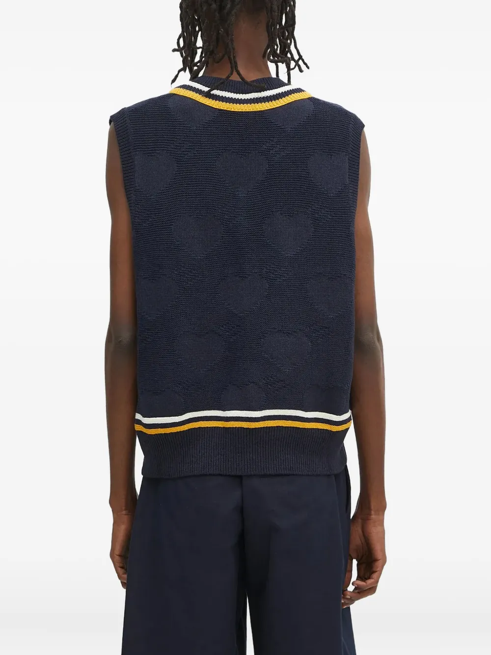 Human Made Spencer met V-hals en hartpatroon Blauw