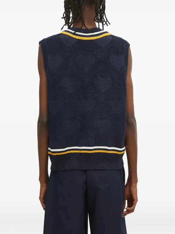 Human Made heart-pattern V-neck Sweater Vest | Blue | FARFETCH