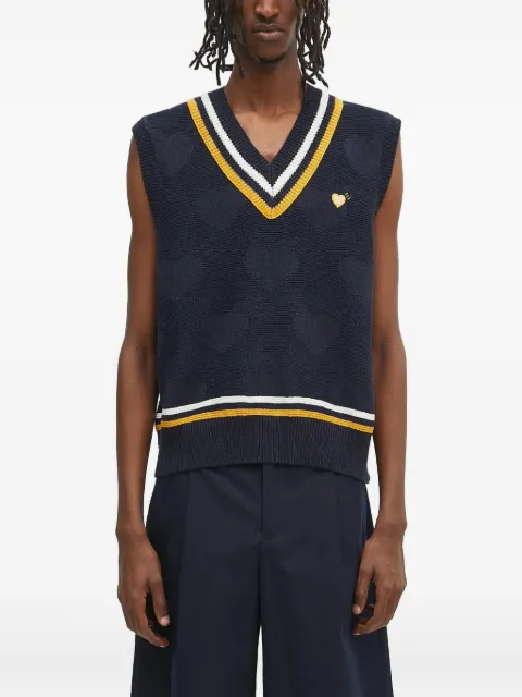 Human Made heart-pattern V-neck sweater vest