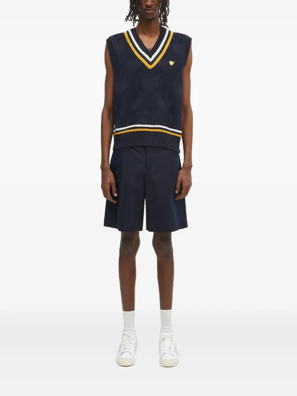 Human Made heart-pattern V-neck Sweater Vest | Blue | FARFETCH