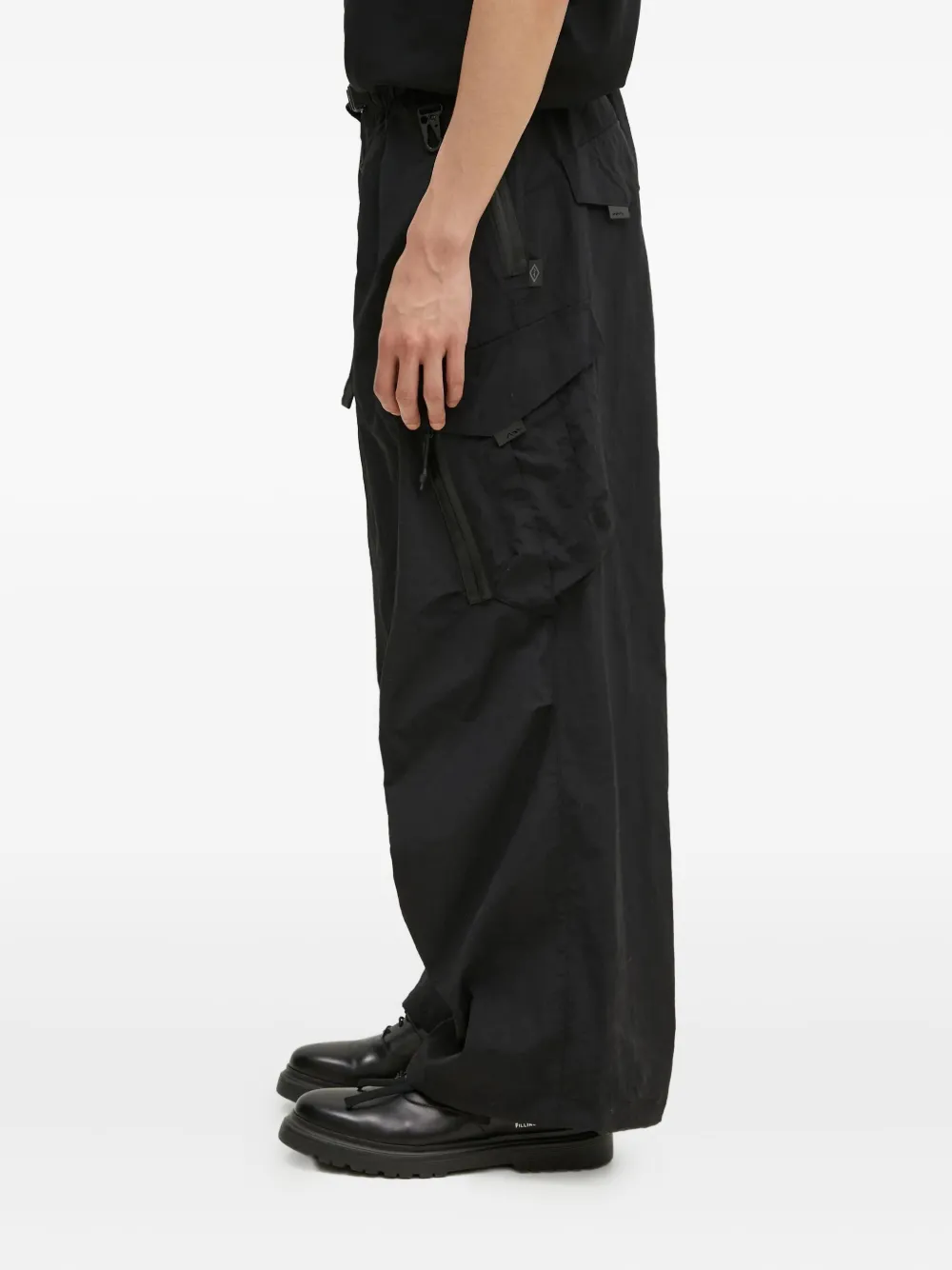 Manastash Belted Cargo Trousers In Black