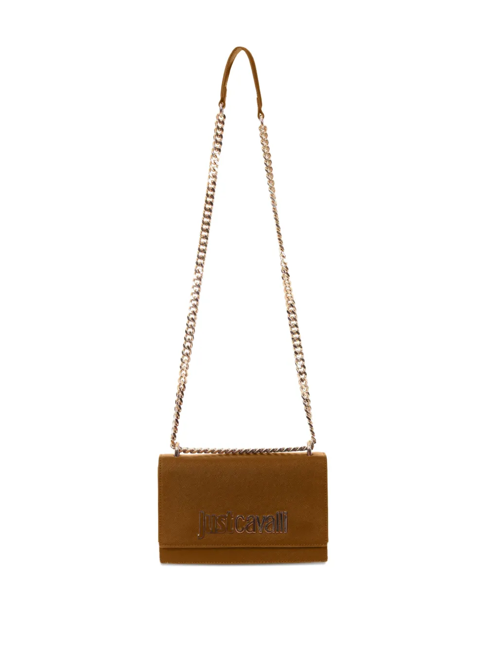 Just Cavalli Logo-plaque Crossbody Bag In Brown