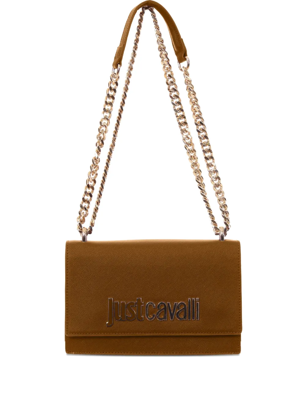 Just Cavalli Logo-plaque Crossbody Bag In Brown