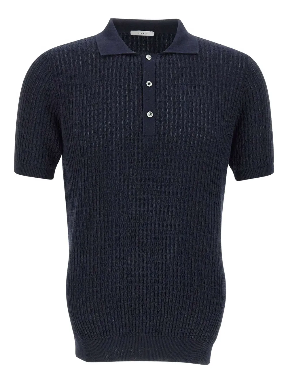 ribbed cotton polo shirt