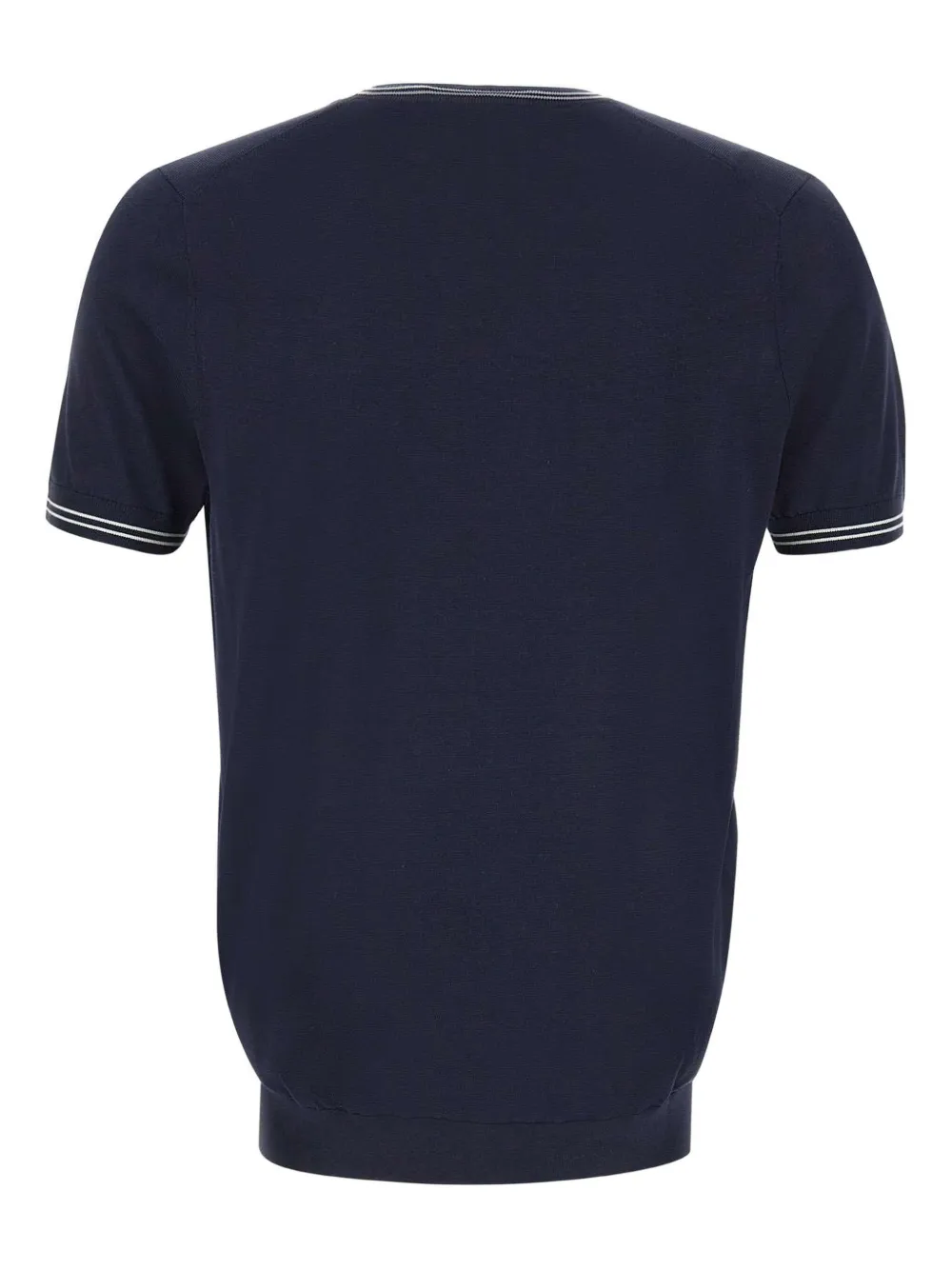 DIKTAT striped-trim crew-neck T-shirt - Blauw