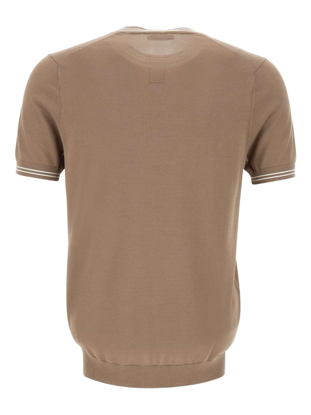 DIKTAT T-shirt met ronde hals en geribbelde afwerking - Beige