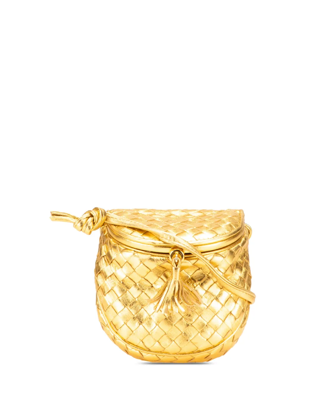 Bottega Veneta Pre-Owned 20th Century Metallic Leather Intrecciato Bottega Veneta Pre-Owned 20th Century Metallic Leather Intrecciato