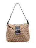 Fendi Pre-Owned 20th Century Zucchino Canvas Double Flap Mamma shoulder bag - Brown