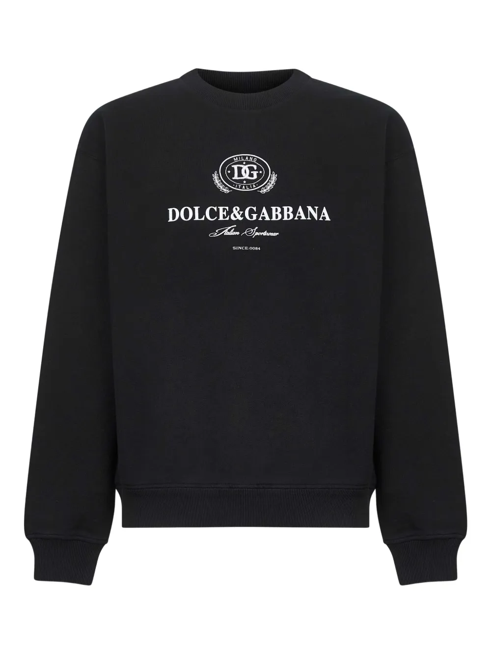 Dolce & Gabbana logo-print crew-neck sweater Zwart