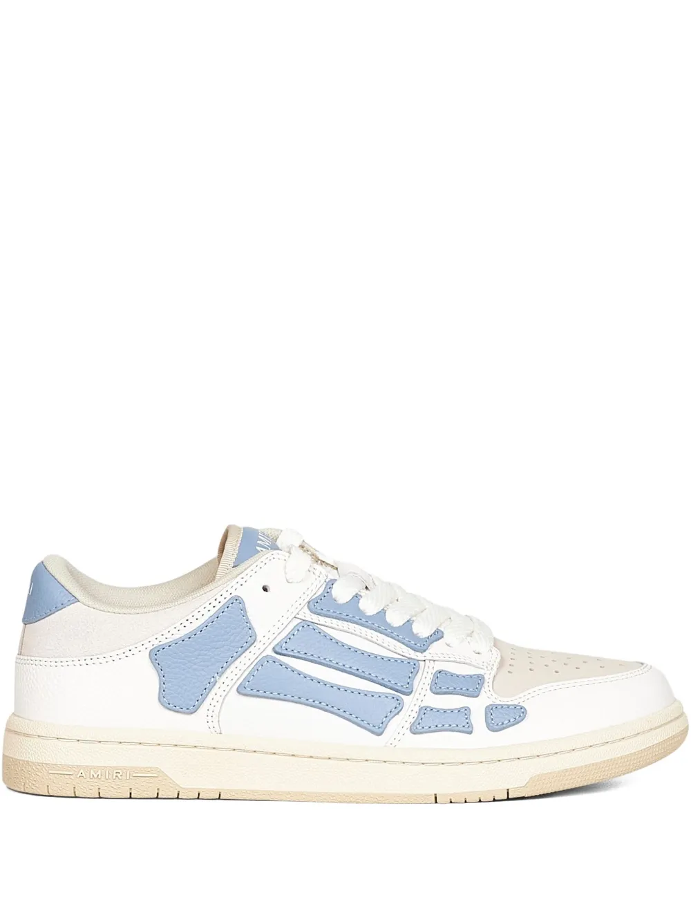 AMIRI skeleton-appliqué leather trainers White