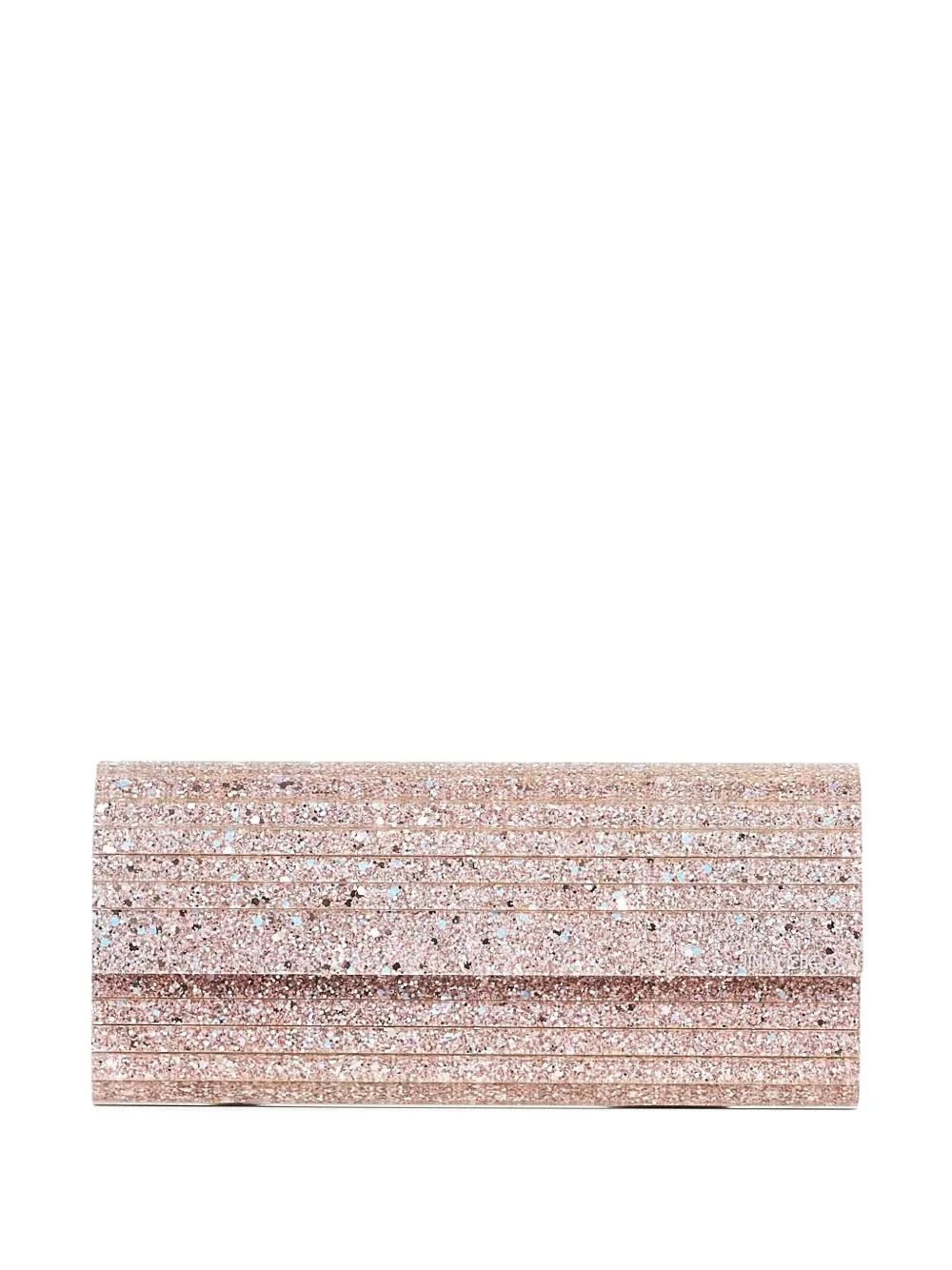 Jimmy Choo Sweetie glitter-ribbed clutch - Rosa