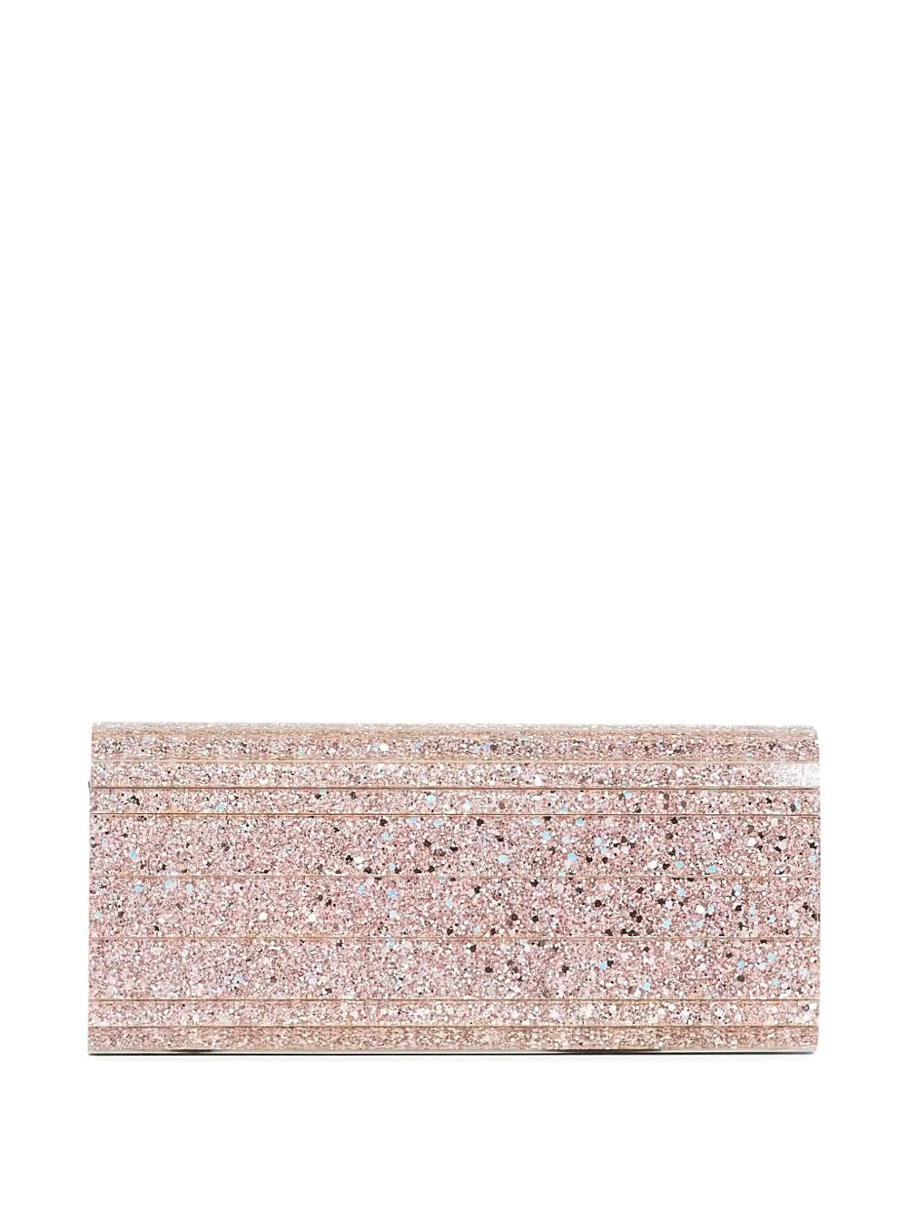 Jimmy Choo Sweetie glitter-ribbed clutch Roze