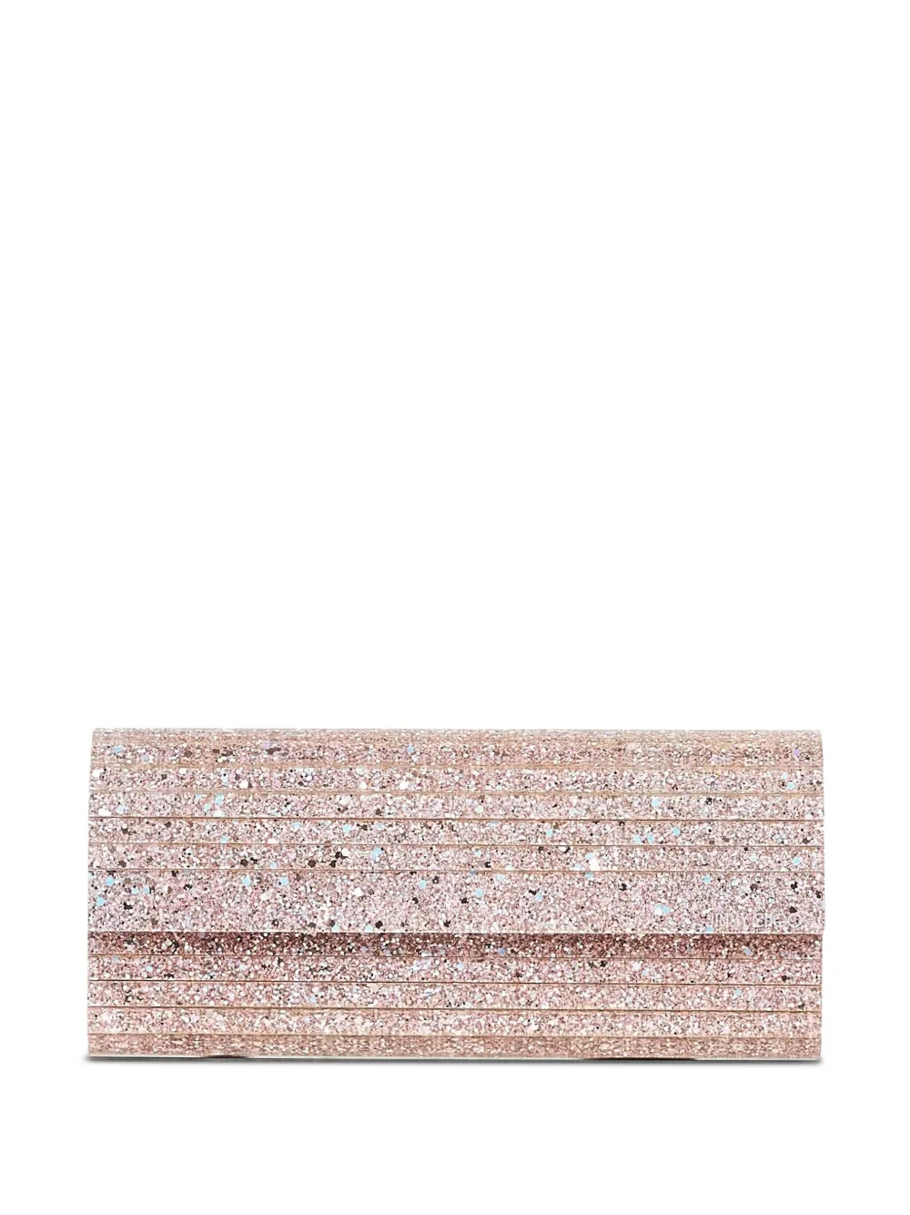 Jimmy Choo Sweetie glitter-ribbed clutch Roze