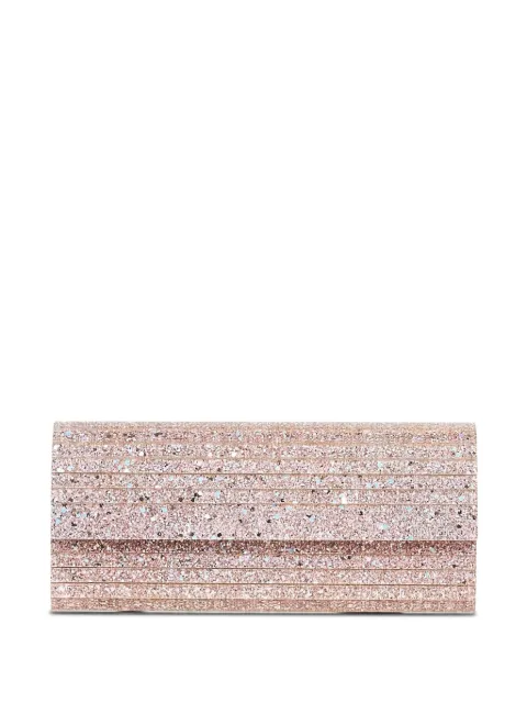 Jimmy Choo Clutch Sweetie canelada com brilho