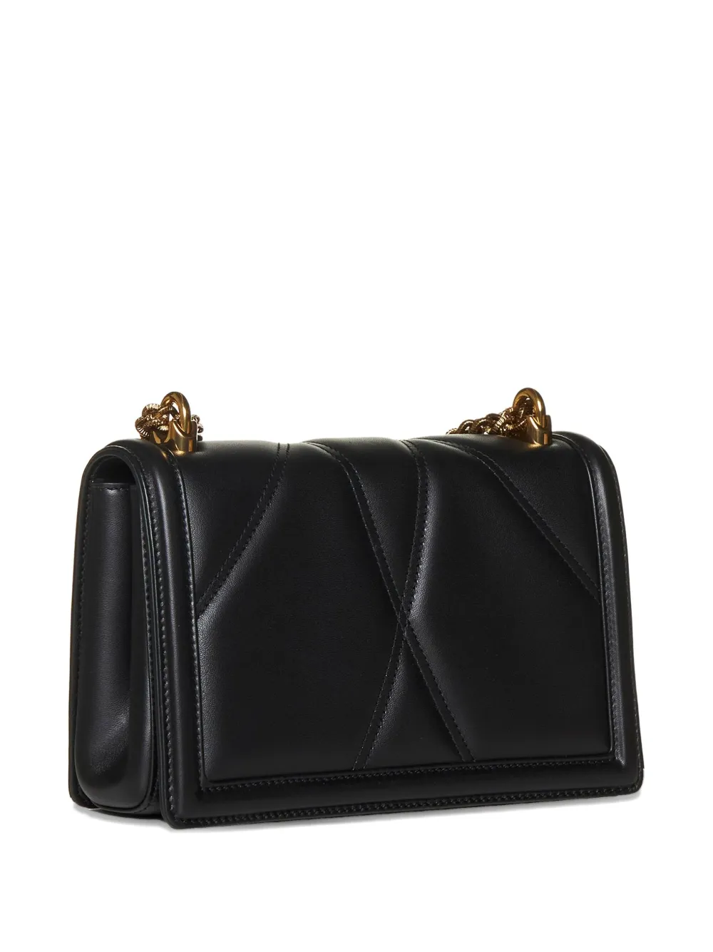 Dolce & Gabbana quilted heart-embellished shoulder bag Zwart
