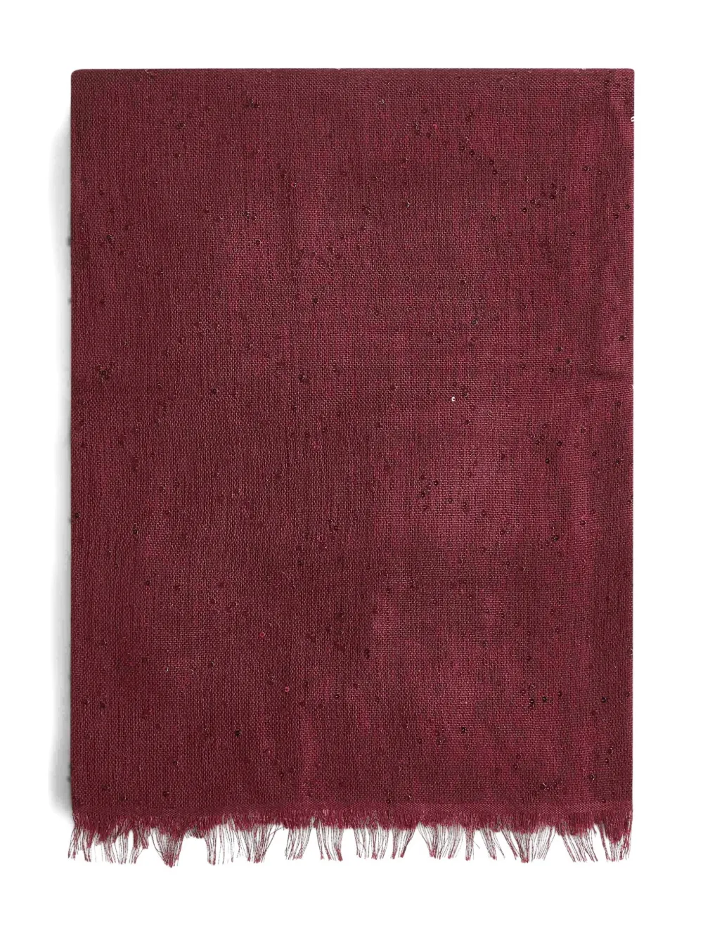 Brunello Cucinelli sequin-embellished fringed scarf Rood