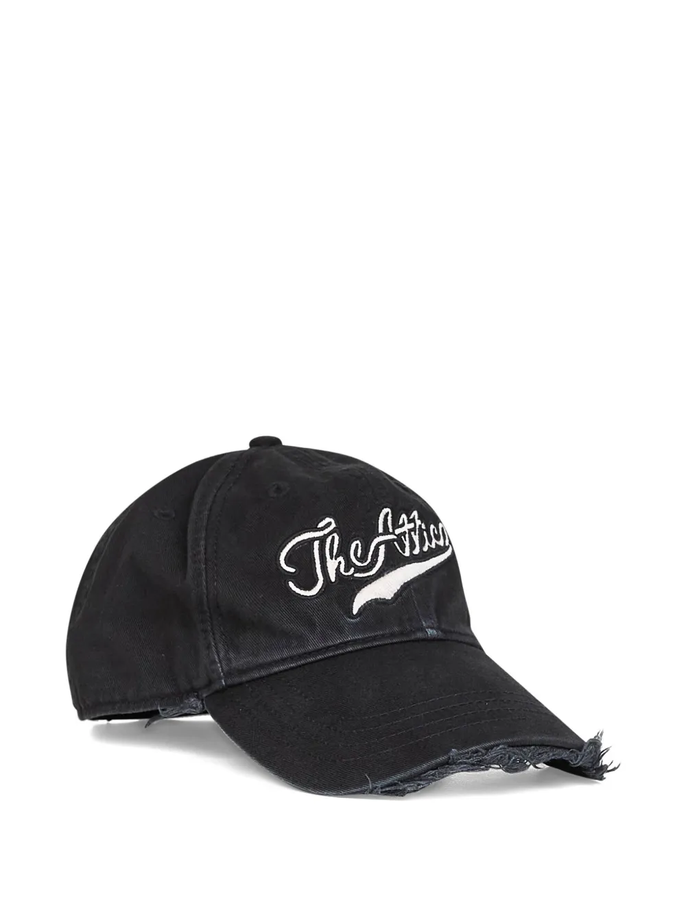 The Attico Honkbalpet met geborduurd logo en franje Zwart