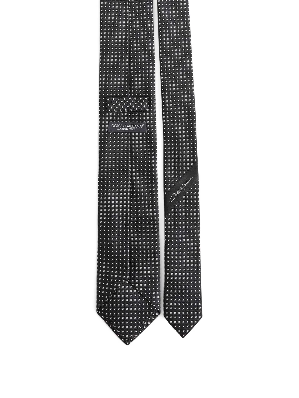 Dolce & Gabbana Zijden stropdas met jacquard patroon Zwart