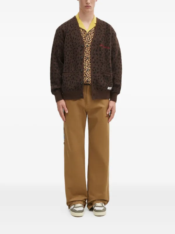 WACKO MARIA leopard-print Cardigan | Brown | FARFETCH BE