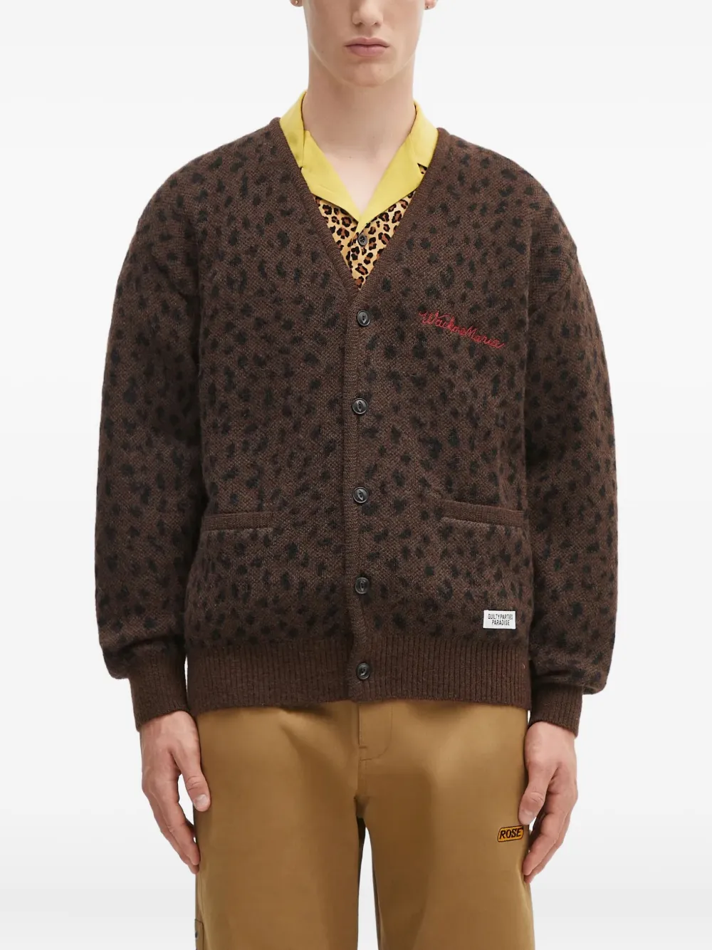 WACKO MARIA leopard-print cardigan | Brown | Image 1