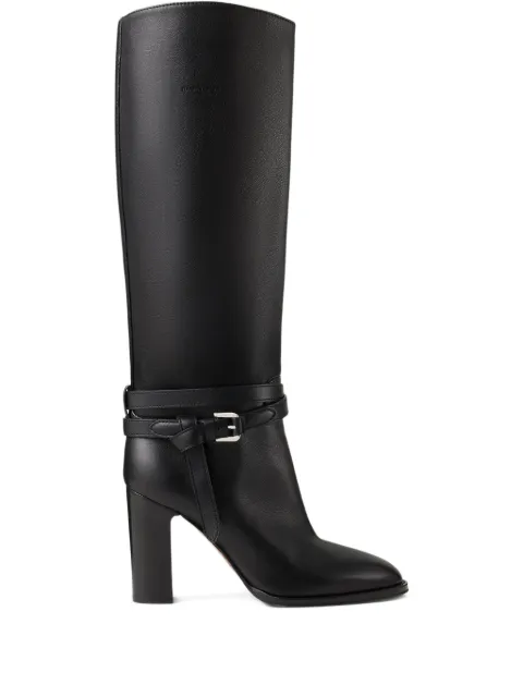 Ralph Lauren Collection 90mm buckle-strap calfskin boots