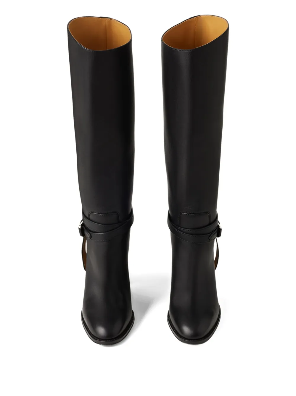 Ralph Lauren 90mm Buckle-strap Calfskin Boots In Animal Print