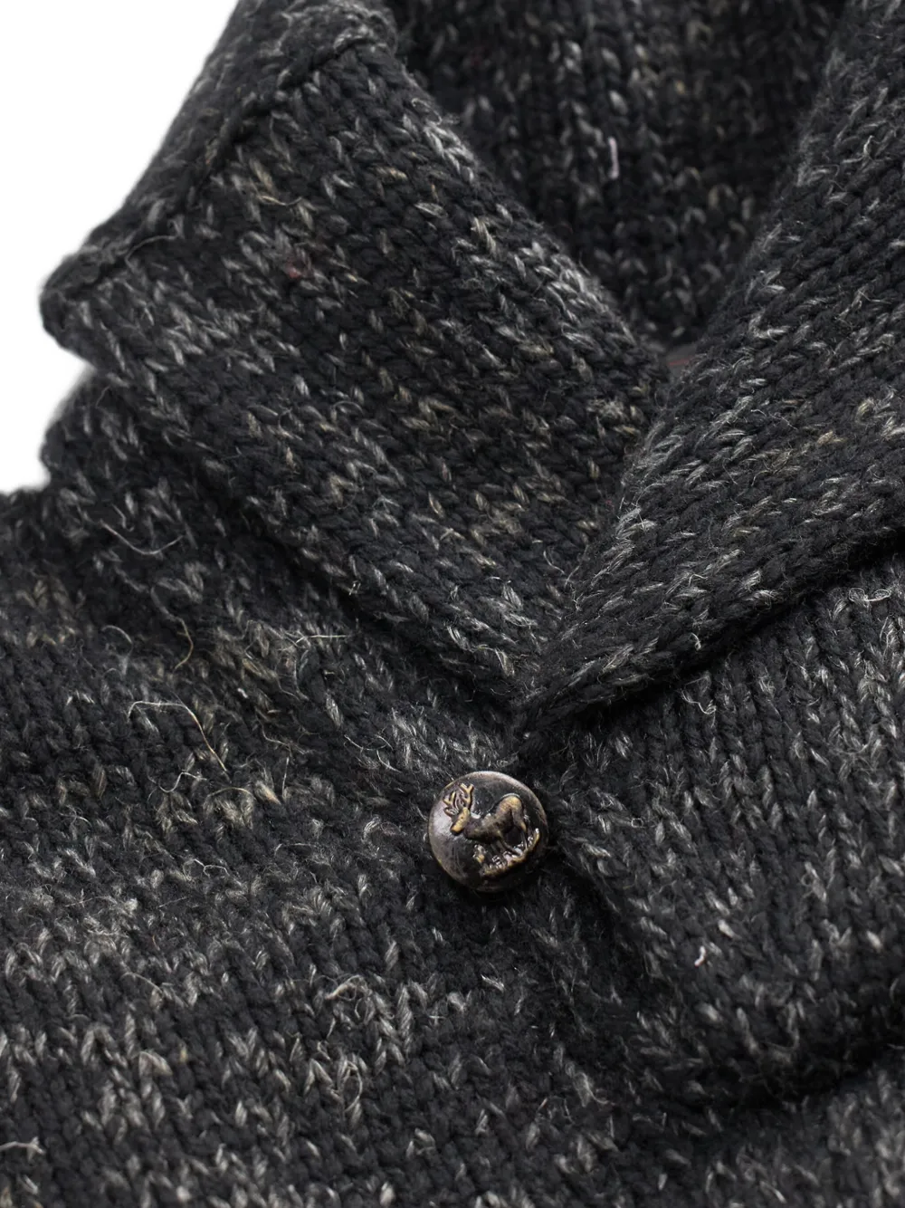 Ralph Lauren RRL Wollen pullover met geborduurde sjaalkraag Grijs