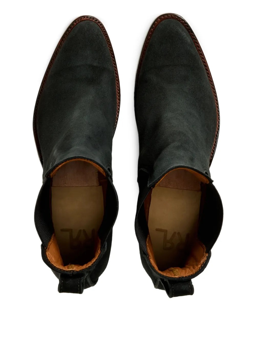 Ralph Lauren RRL 50 mm leren laarzen met amandelvormige neus Zwart