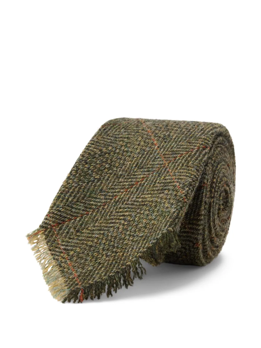 Ralph Lauren RRL Tweed stropdas met visgraatpatroon - Groen