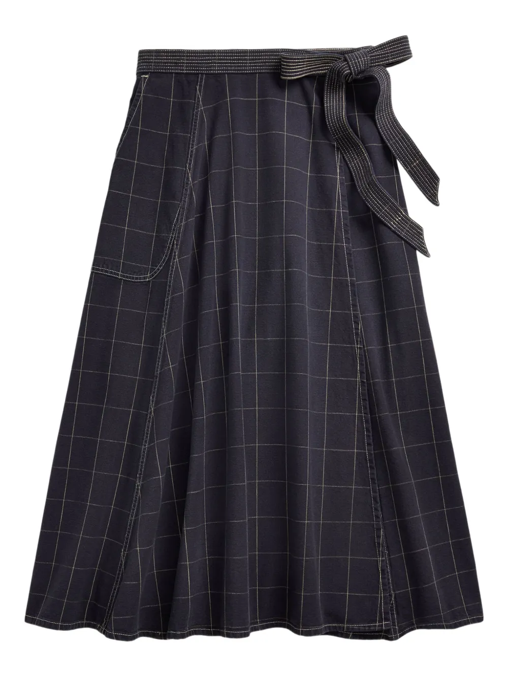 Ralph Lauren RRL checked wrap midi skirt | Blue | Image 1