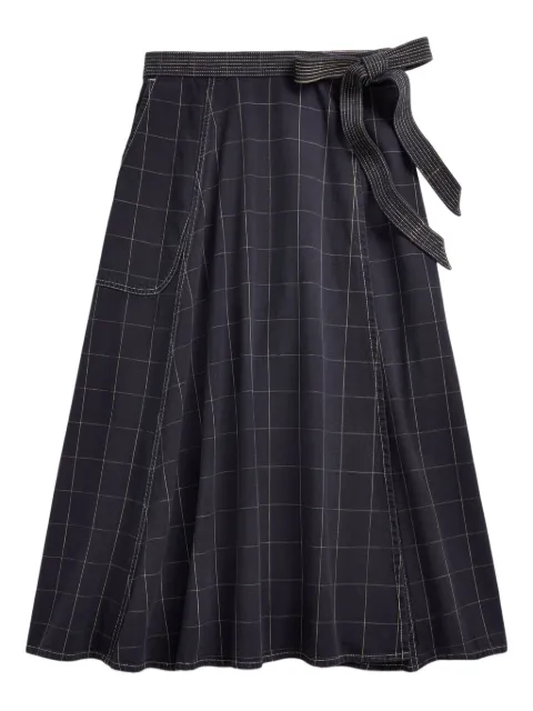Ralph Lauren RRL checked wrap midi skirt