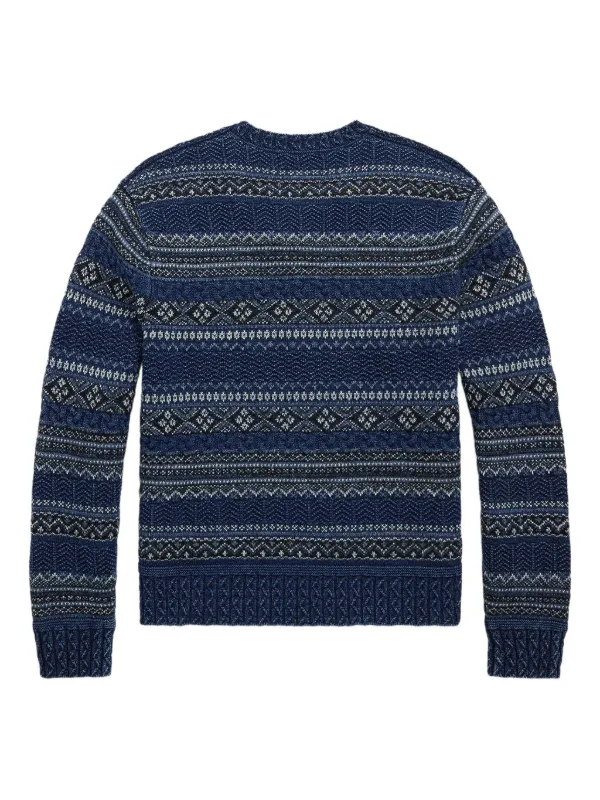 Ralph Lauren RRL フェアアイル Vネックセーター | ブルー | FARFETCH JP