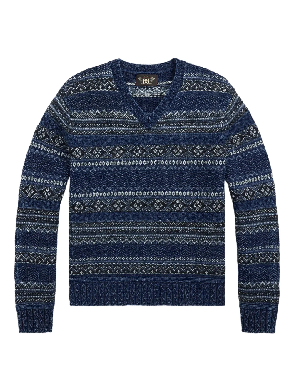 Ralph Lauren RRL Fairisle V-neck sweater | Blue | Image 1