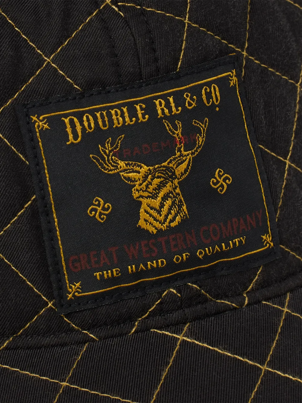 Ralph Lauren RRL Gewatteerde honkbalpet met patch Zwart