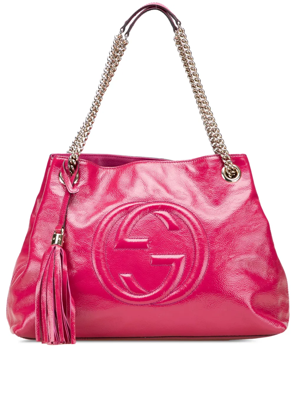 Gucci Pre-Owned 2000-2015 ミディアム パテント ソーホー チェーン トートバッグ - ピンク Gucci Pre-Owned 2000-2015 ミディアム パテント ソーホー チェーン トートバッグ - ピンク