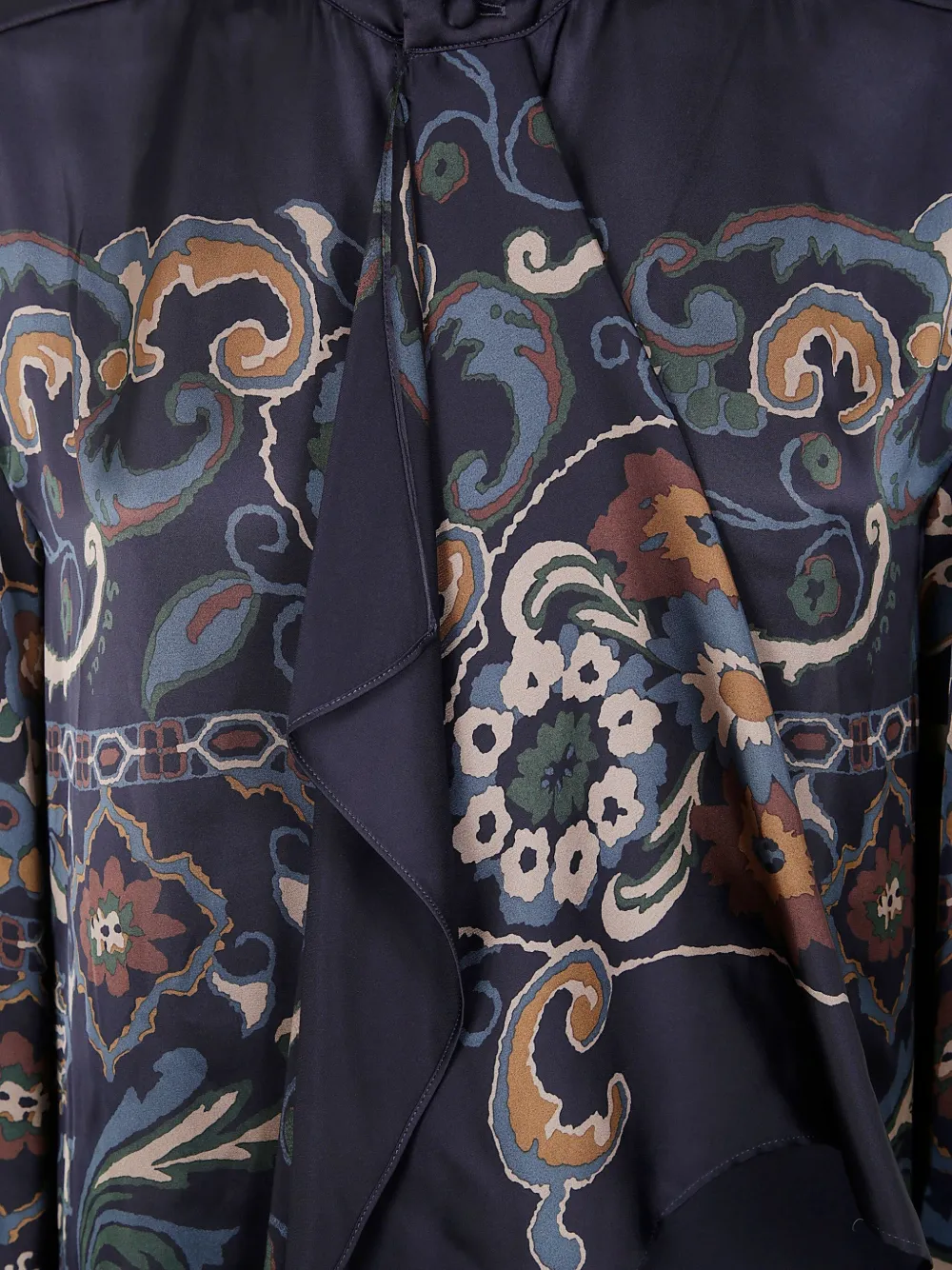 sacai floral-print ruffled mini dress Blauw