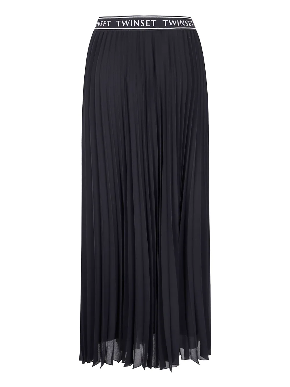 TWINSET pleated logo-waistband maxi skirt Zwart