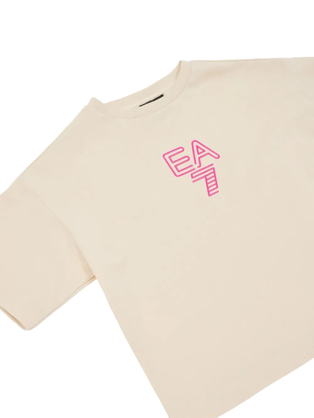 Emporio Armani Kids logo-detail T-shirt Beige