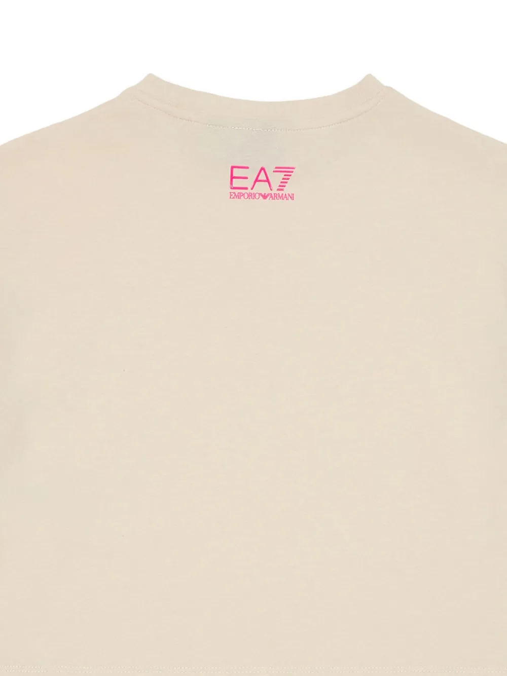 Emporio Armani Kids logo-detail T-shirt Beige