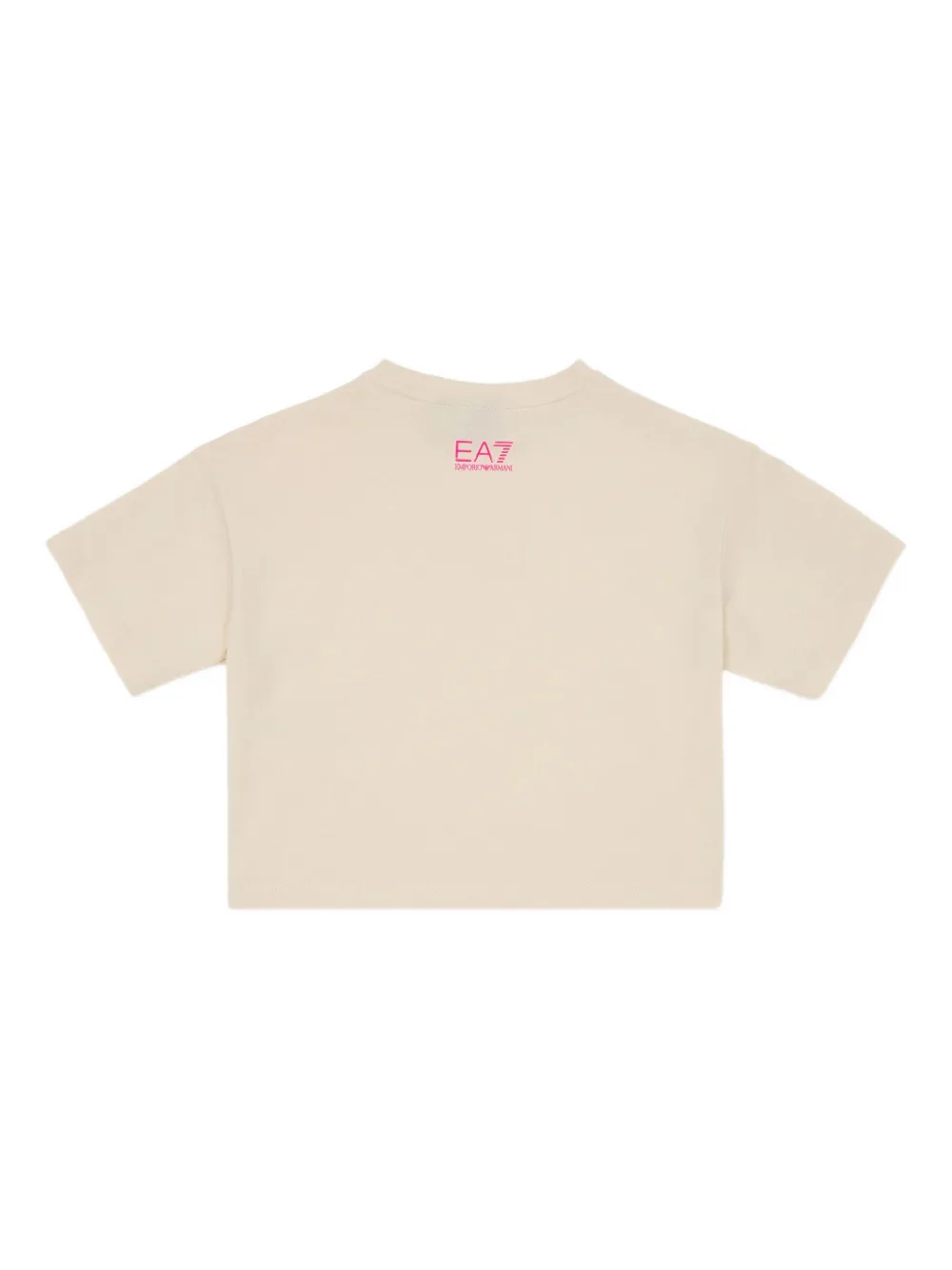 Emporio Armani Kids logo-detail T-shirt Beige