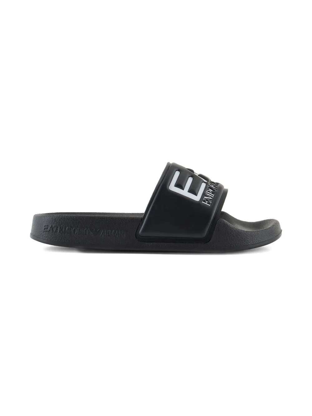 Emporio Armani Kids logo slippers - ブラック Emporio Armani Kids logo slippers - ブラック