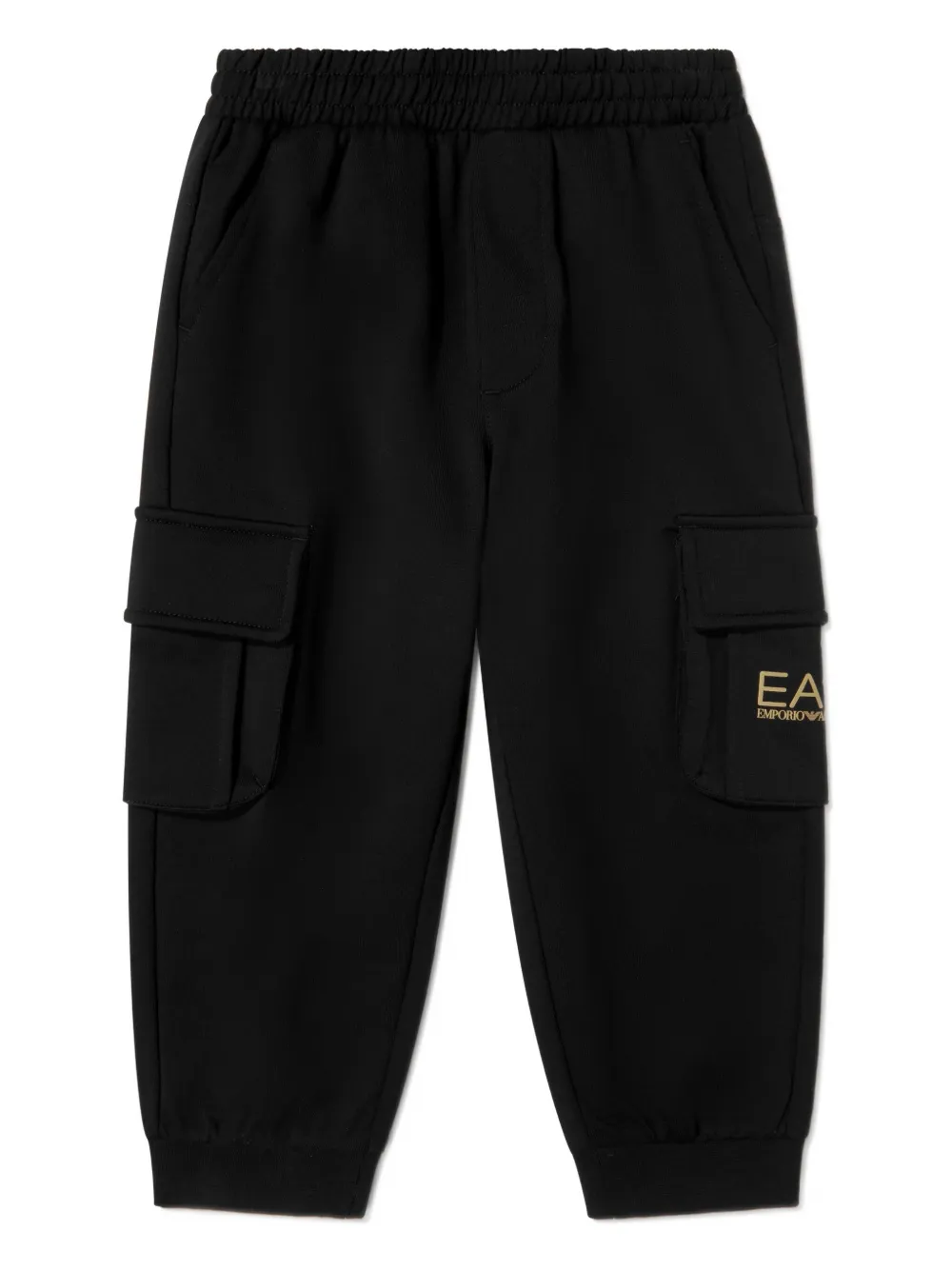 Emporio Ar i Kids elastic-waist cargo trousers Zwart
