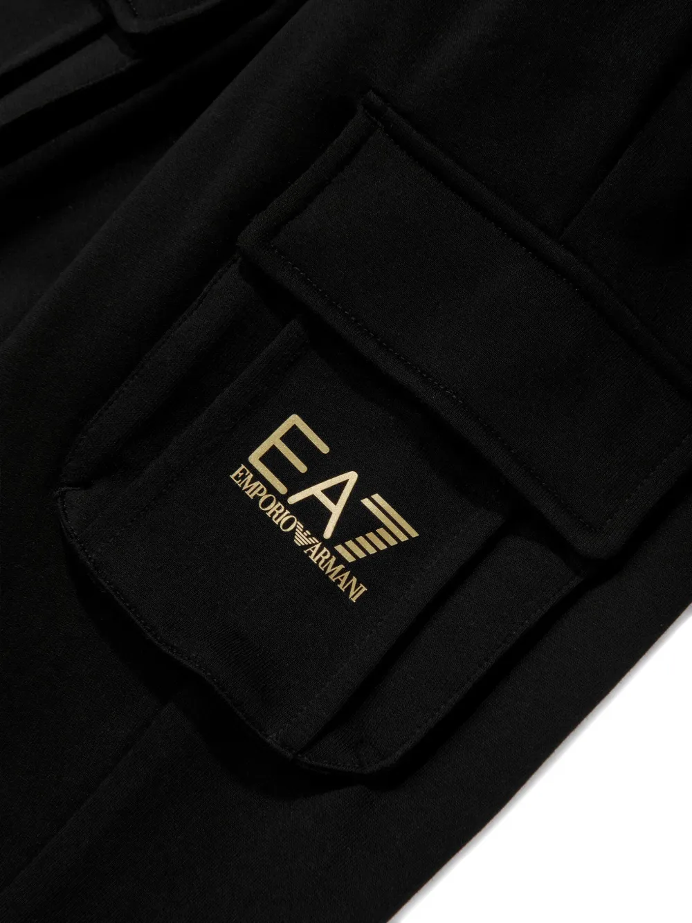 Emporio Armani Kids elastic-waist cargo trousers Zwart