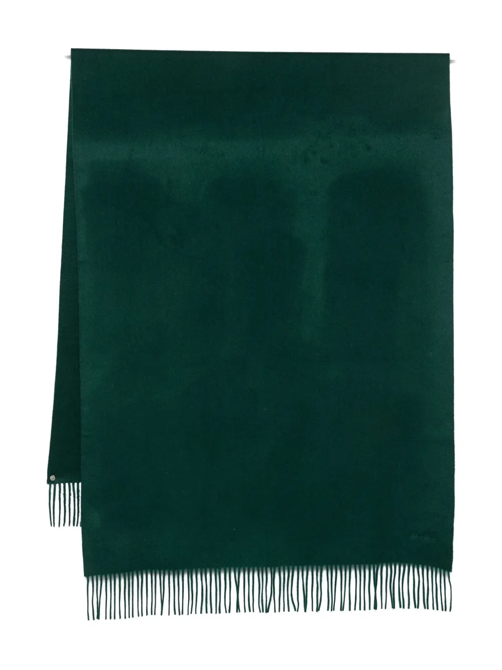 Max Mara fringed cashmere scarf Groen