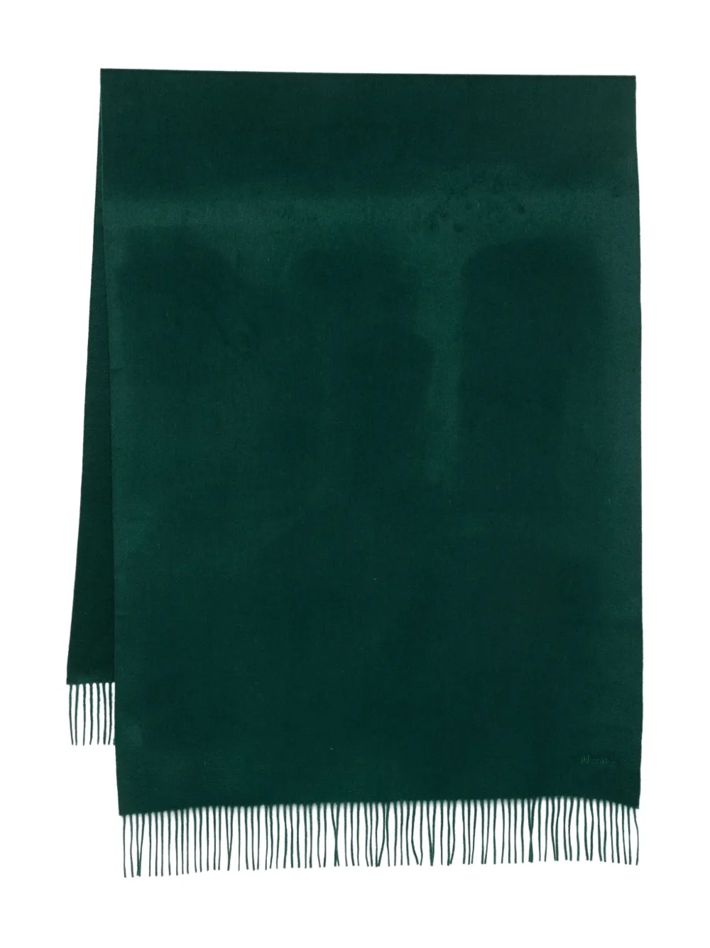 Max Mara fringed cashmere scarf Groen