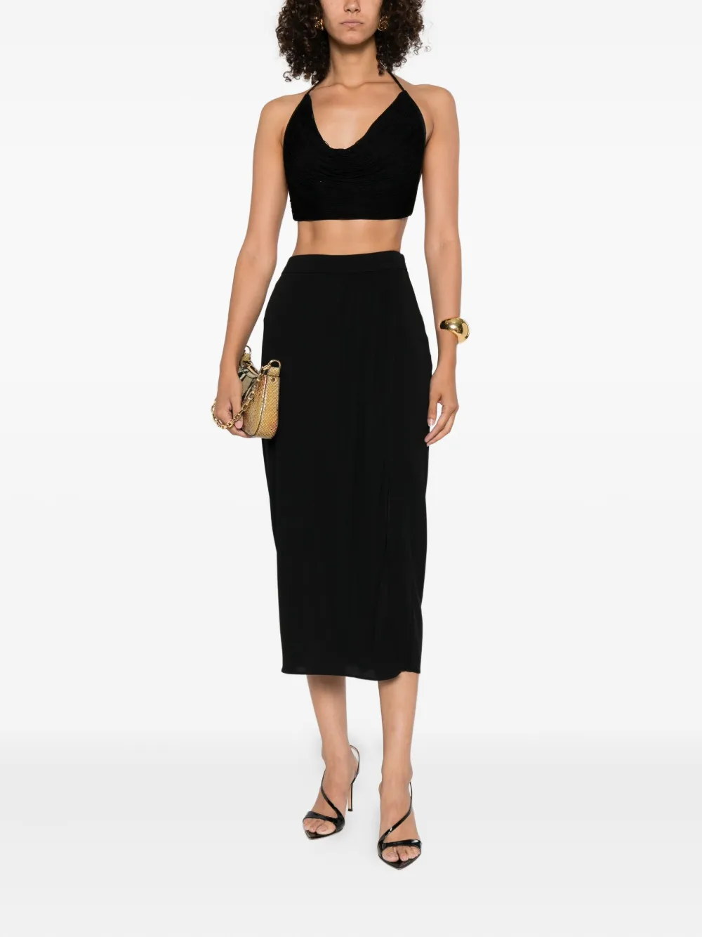 TOM FORD Gedrapeerde midi-rok Zwart